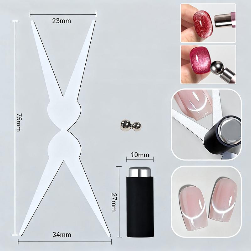 Nail Art Nail Strong Magnetic Stick With Cat Eye Magnetic Ball Double Head Cylindrical UV Gel Magnet Tools Nail Design Tools