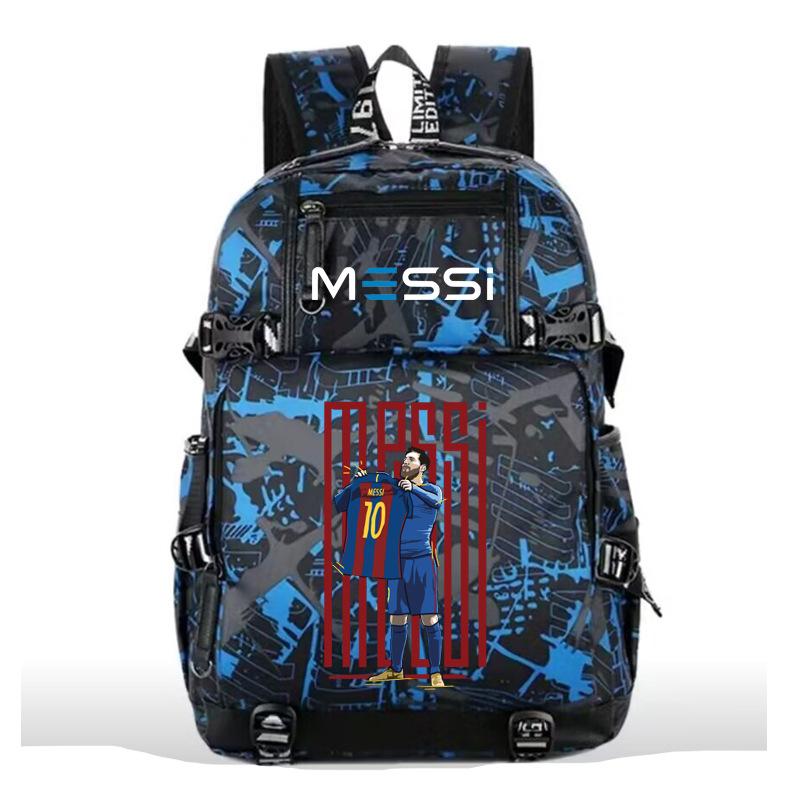 2023 football star Mbappe USB large capacity youth student schoolbag men and women leisure travel shoulder back