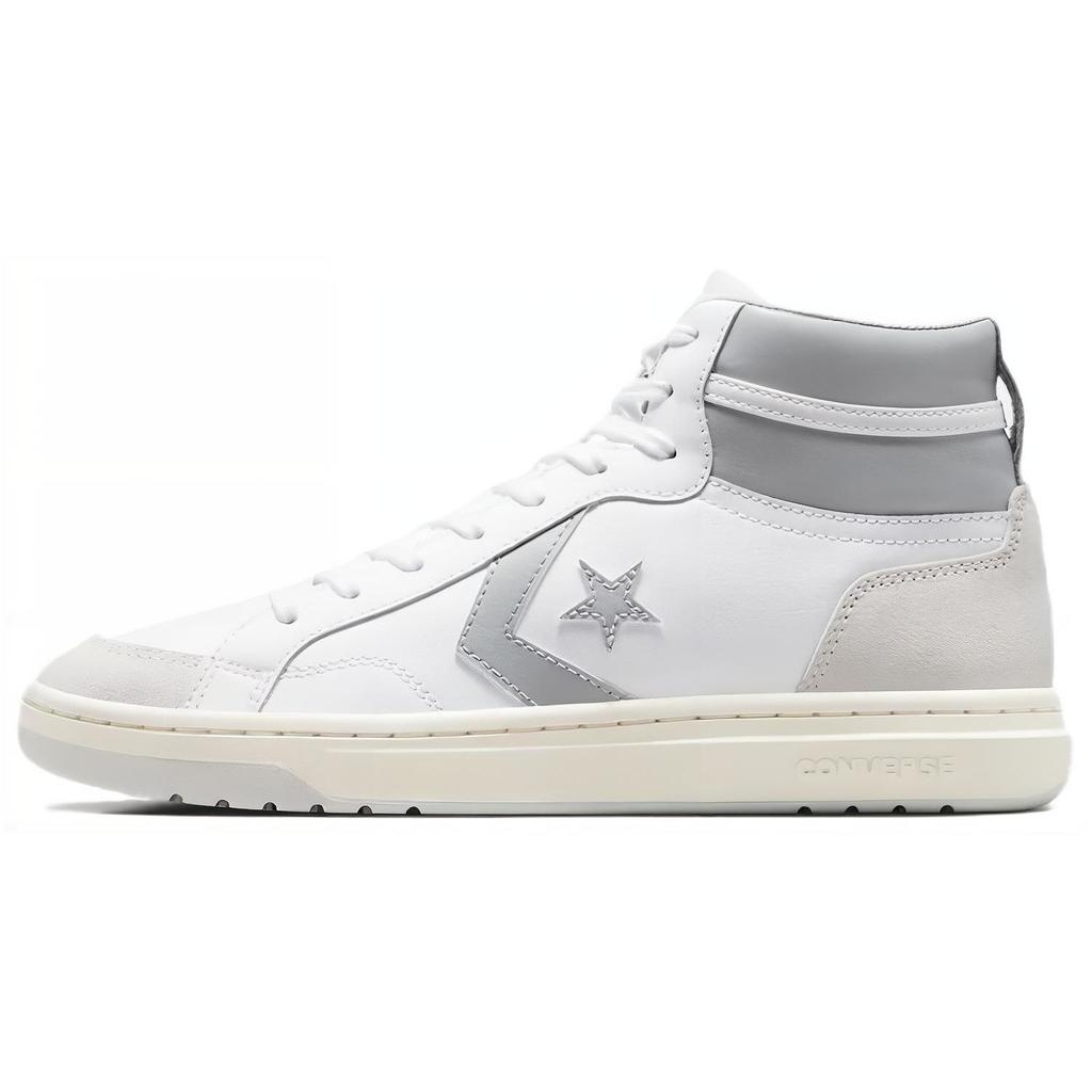 Converse Pro Blaze Classic Comfortable Versatile Cushioning Lightweight High-Top Skate Shoes Unisex Skate Shoes White Gray A09083C