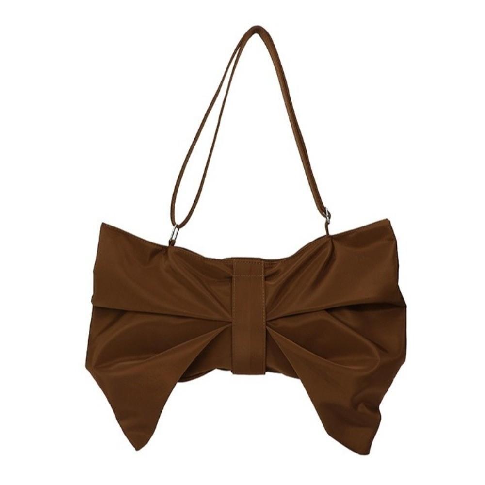 Elegant Large Capacity Bowknot Tote Fashion Zipper Handbag Pleated Bow Crossbody Bags Travel