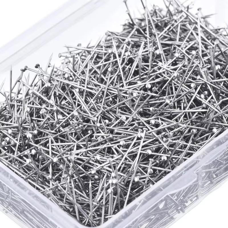 2000 peças/26mm pinos de costura de aço inoxidável pinos de sutura reta de costureira pinos de cabeça de cetim fino faça você mesmo joias fazendo ferramentas de costura