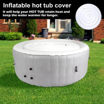Copertura per vasca idromassaggio gonfiabile da 145 cm Copertura pieghevole per vasca idromassaggio rotonda a risparmio energetico Piscina termale all'aperto Copertura termica antivento per pioggia