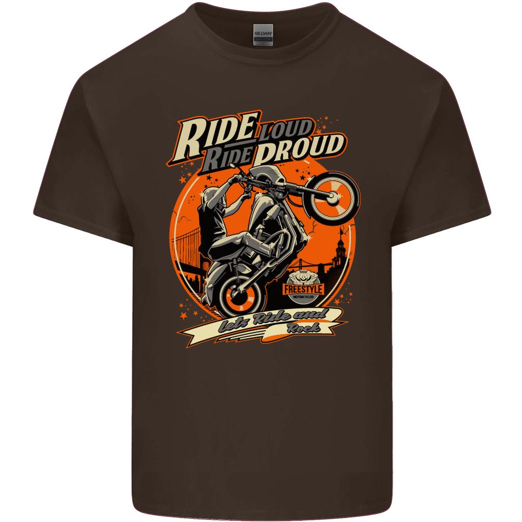 Ride Loud Ride Proud Motorbike Biker Unisexs Light Cotton TShirt