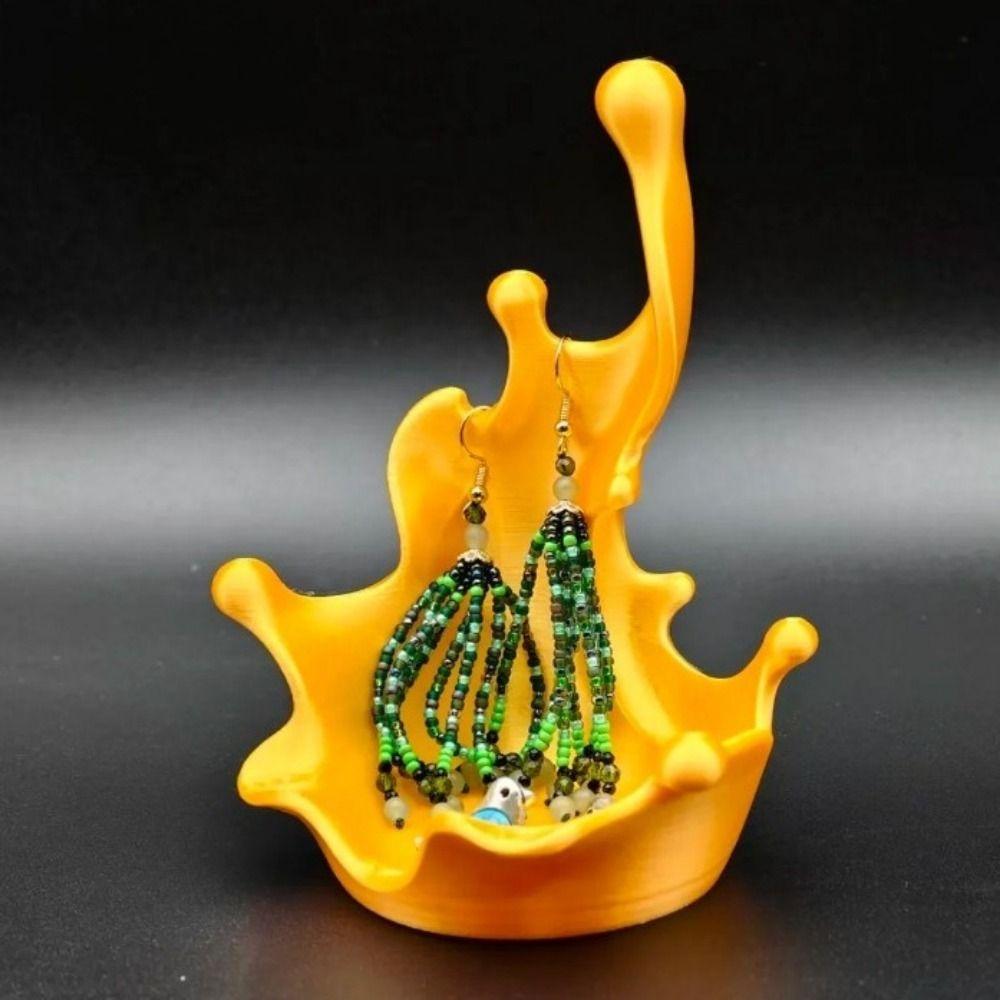 3D Printed Water Splash Trinket Holder Wave Shaped Earring Necklace Storage Dish  Bedroom