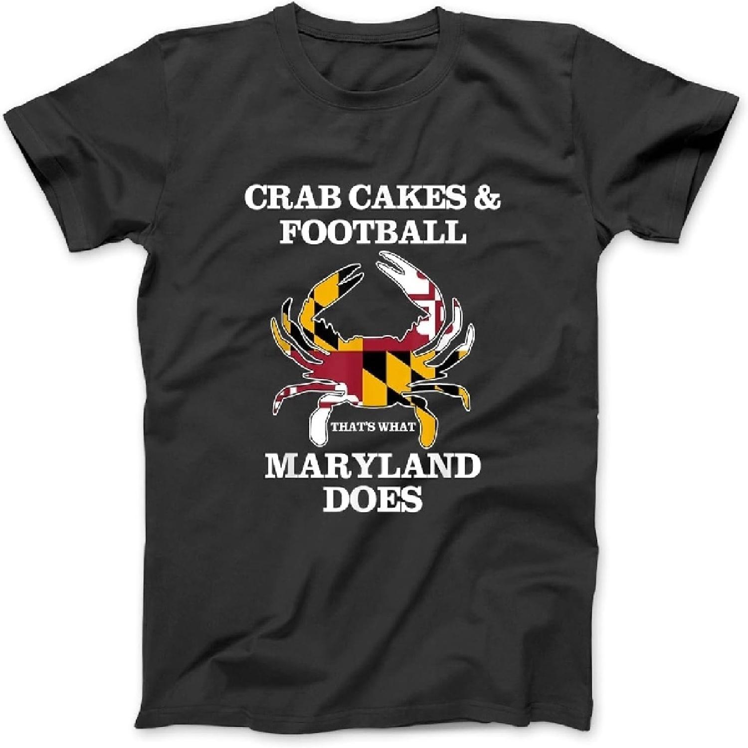 Funny Crab Cakes Maryland State Flag Blue Crab T-Shirt, Sweatshirt, Hoodie for Men Women Kids Made in Canada S