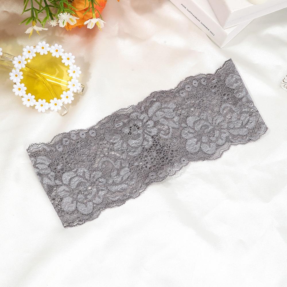 

Hollow-Out Headband Elastic Headwrap Cap Fashion Mesh Lace Hairband Lady Girls Headwear сірий