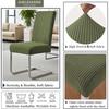 Solid Color Striped Chair Cover Thick Jacquard Fabric Dining Chair Case Luxury Elastic Chair Slipcover Home Office Dustproof