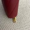 Used SAINT LAURENT YSL Logo Quilted Bifold Wallet Red