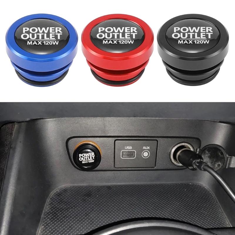Aluminum Power Socket Plug Cover Caps Car Lighter Outlet Cover Universal Dustproof Caps for Power Port Outlet
