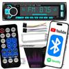 Radio de Coche Bluetooth 5.0 1-Din Usb Micrófono Aux Mp3 Sd Mando a Distancia Colores