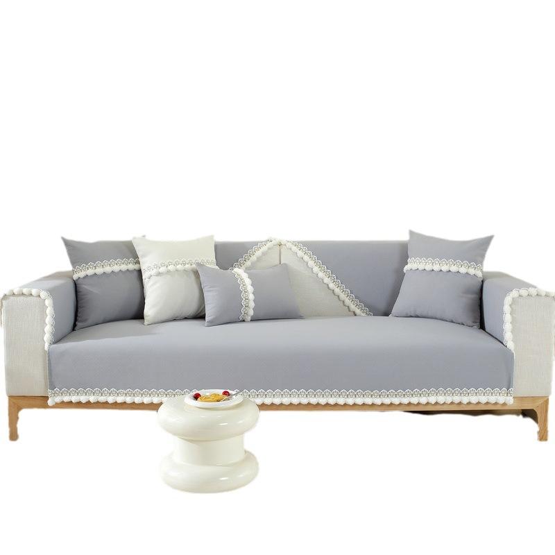 Chenille Sofa Cushion for All Seasons Universal Lace Solid Color Non-slip Cushion  New Sofa Cover