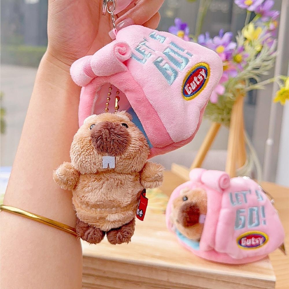 Plush Tent Pendant Portable Backpack Keychain Creative Groundhog Keychain  Keychain Collection