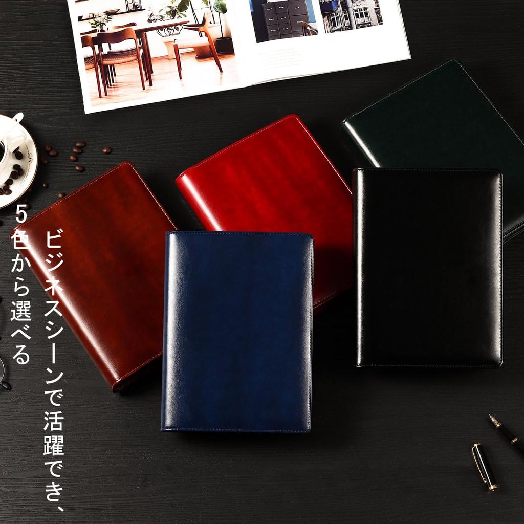 A5 Size System Schedule Refillable Leather Card Business A5 Business Office Supplies RIHUA Planner, 6-Ring Binder, Book, Notebook, Holder,