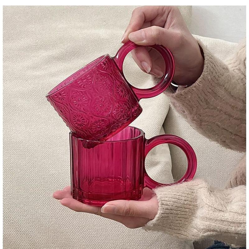 Glass Mugs Niche Design Mugs with Handle Household MugsMilk Coffee Mugs