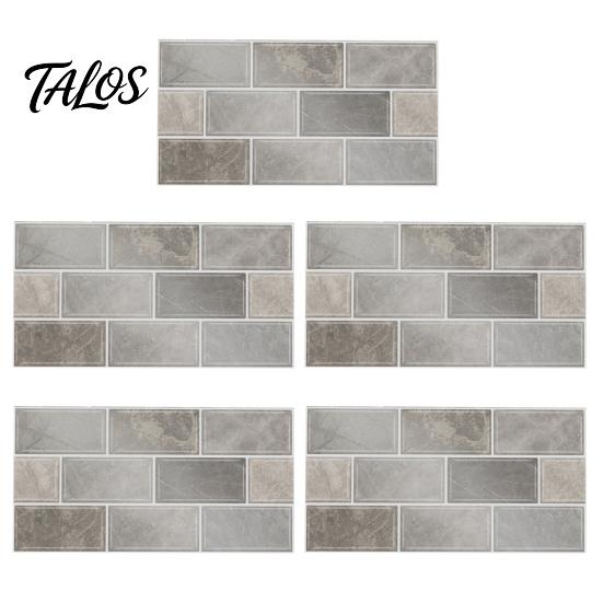 Oil Proof Wall Stickers for Bathroom 5Pcs Vintage Brick Tile Stickers, Waterproof Oil‑Proof Wallpaper, Peel Removable Backsplash Rental &