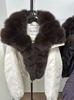 European Station Winter New Natural Fox Fur Collar Down Jacket Women's Short Thickened Warm Fashion Fur Jacket