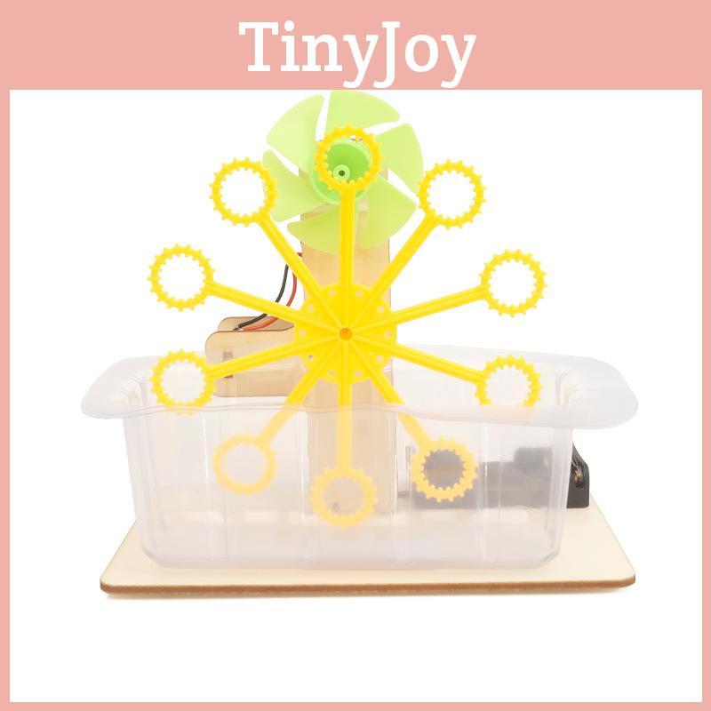 Science Diy Bubble Blower Machine For Kids Wooden Material Assembly Educational Toy