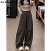 La Chapelle Women's High-Waisted Relaxed Fit Cargo Trousers