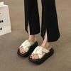 Beautiful thick-soled cool slippers with skirts, women's summer wear fashion and advanced sense 2025 new French beach shoes