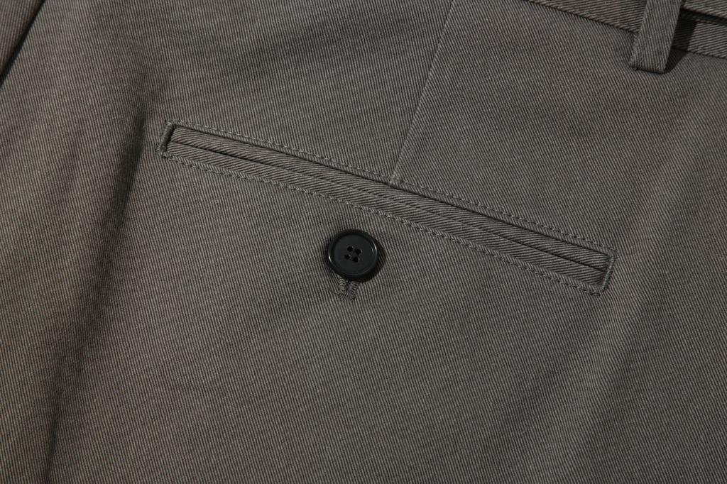 BASEMOMENT Berlin Double-Pleated Wide Chino Pants Sage Gray