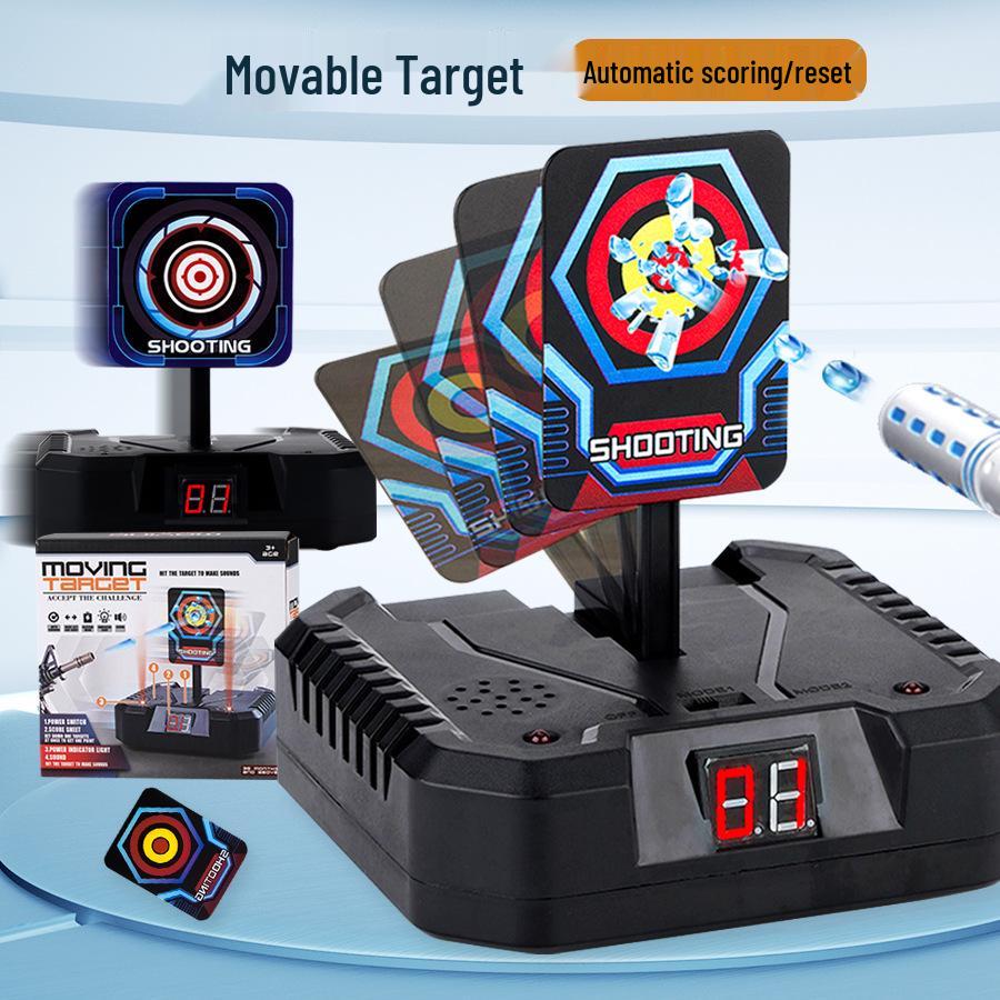 Automatic Reset Rotating Scoring Target for Children's Soft Bullet Gun Practice