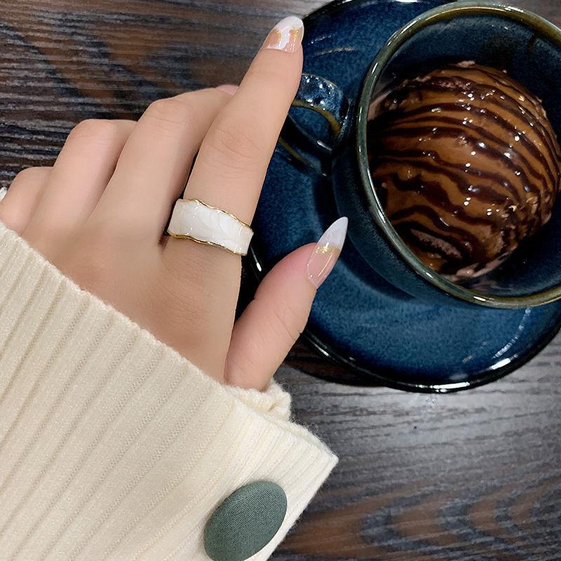 

Минимализм Фиолетовый Белый Круг Кольцо Ювелирные изделия Простое Круглое Геометрическое Кольцо для Женщин белый