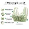 Mittelalte Frauen Sport Schultergurt Frontdruck Kabellos Knopfverschluss Floral BH Elastisch Gute Atmungsaktivität Stoßfest