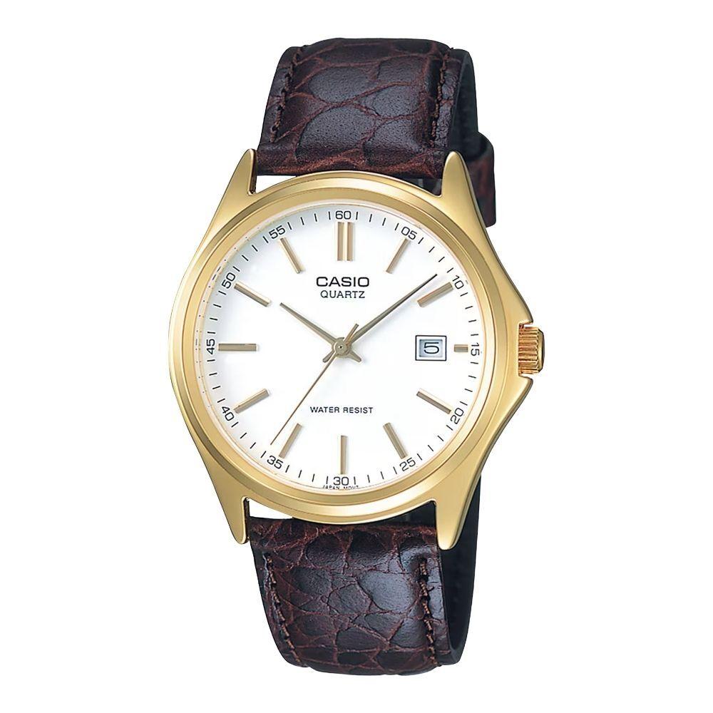 Casio Analog Watch with Leather Ideal for or Entrance, Men's Strap. Gifts, Age.