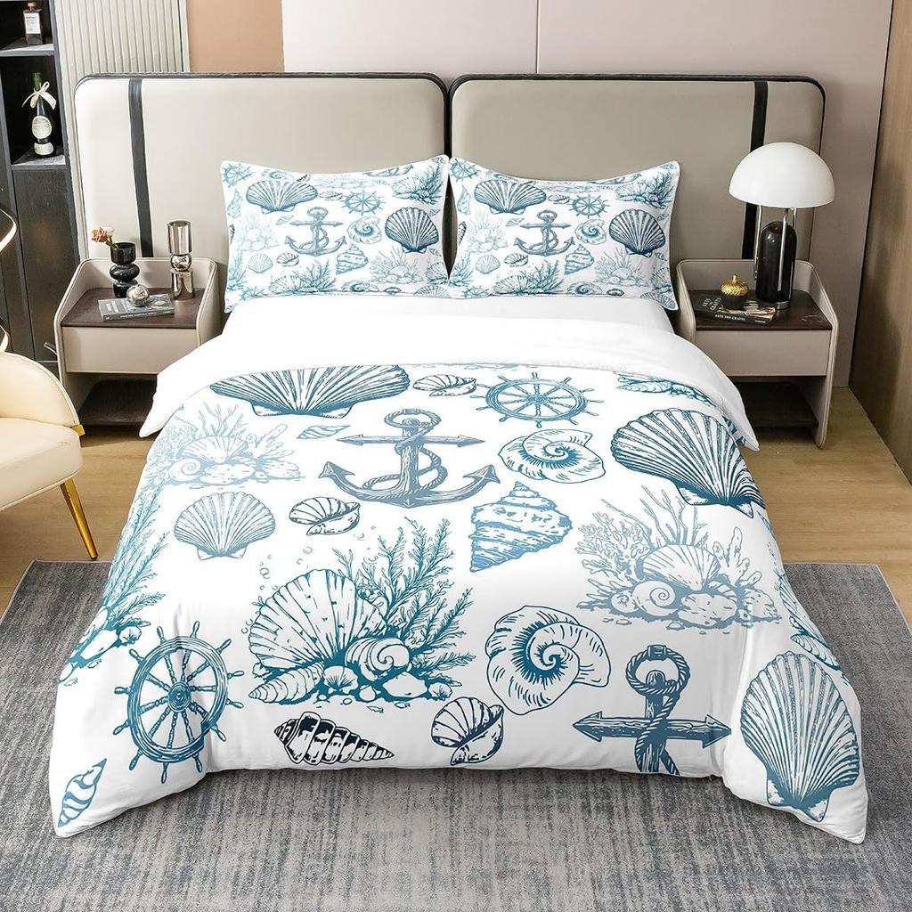Kids Sea Turtle Duvet Cover Set Queen King Size Ocean Bedding Set Boys Girls Teens Women Men Bedroom Decor 3 Piece Set