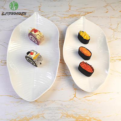 13 And 15 Inch Restaurant Sashimi Salmon Plate 100% Melamine White Dinnerware Imitation Porcelain Snack Dish