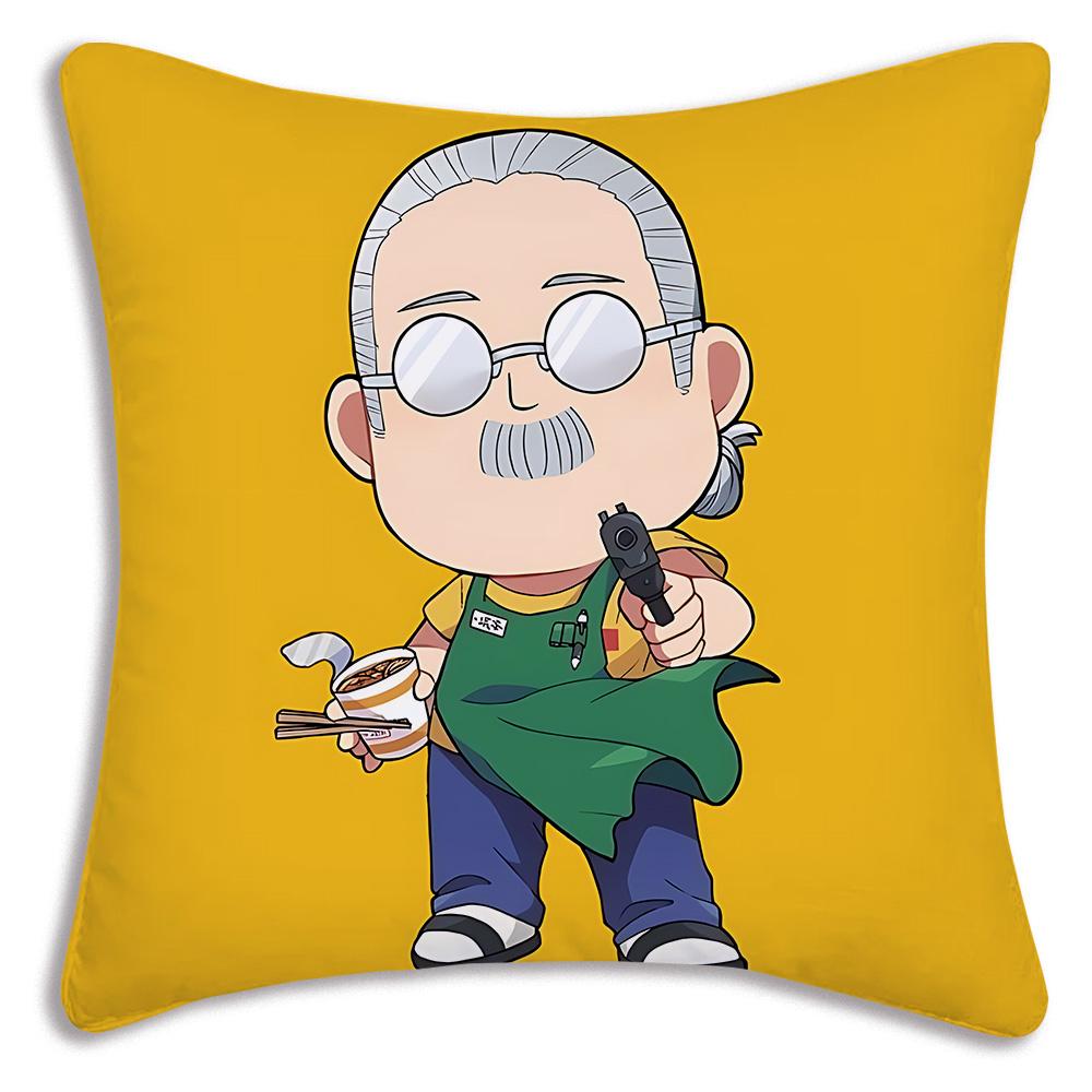 Anime Sakamotos Days Pillow Covers Cartoon Sofa Decorative Home Double-sided Printing Short Plush Cute Cushion Cover