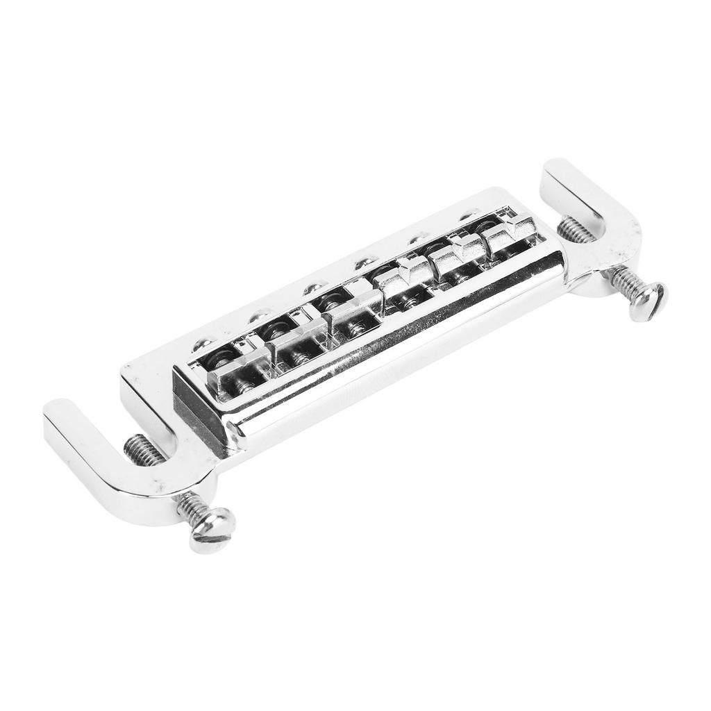 Guitar Roller Bridge String High Stability Sturdy Metal Silver Electric Guitar Roller Saddle Bridge