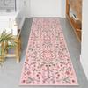 Vintage Botanical Runner Rug Intricate Floral Butterflies Bird Pattern Hallway Carpet Boho Living Room Decor Anti-slip Floormat