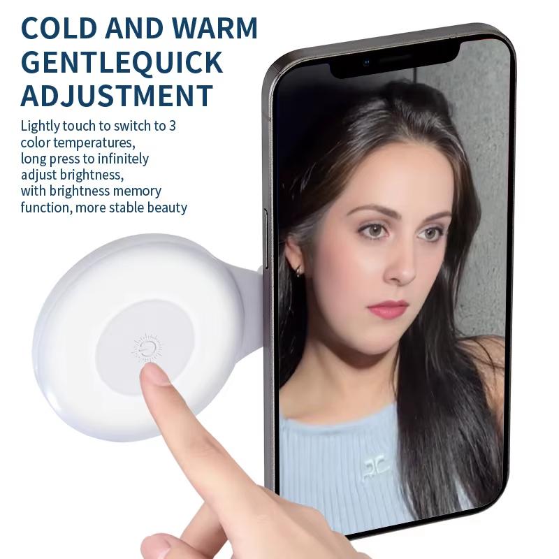 Portable Magnetic Mobile Phone Selfie Fill Light, Rechargeable Phone Selfie Light for Selfies/Photography/TikTok/live Streaming