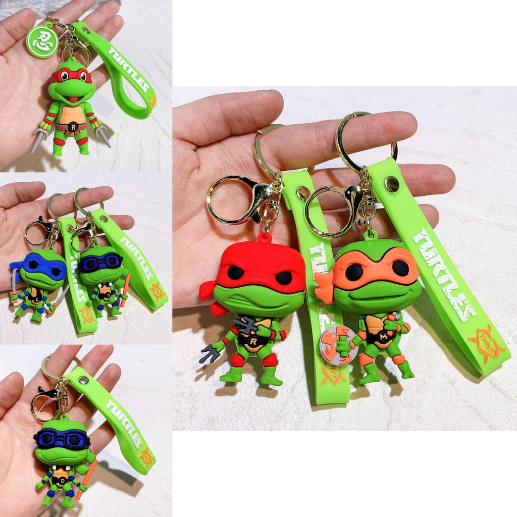 Cute Ninja Turtles Keychain Durable Silicone Key Ring For Party Favors And Gifts