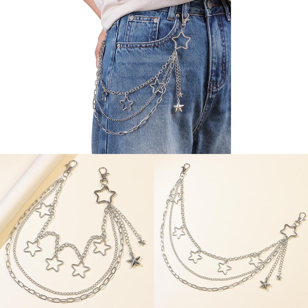Metal Star Hip Belt Chain For Men Women Punk Fashion Accessories 2025 Spring Collection