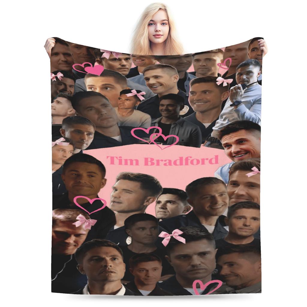 Warm Soft BlanketKids Camping Tim B-Bradford Throw Blanket Flannel Bedspread For Bedroom Funny Sofa Bed Cover