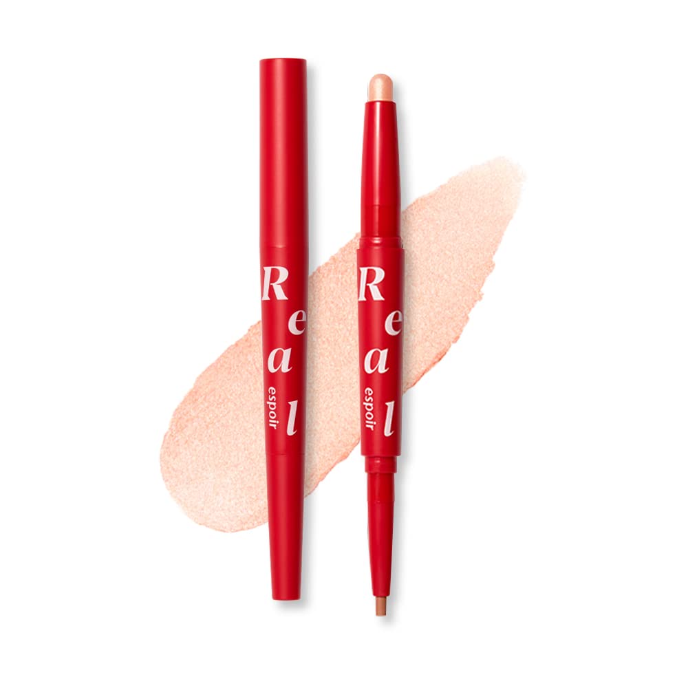espoir Real Eye Dual Stick Peach Beam Dual Type Stick Eyeshadow Makeup Liner Korean Cosmetics espoir Official #02 1.45g 2-Step Under-Eye Under-Eye