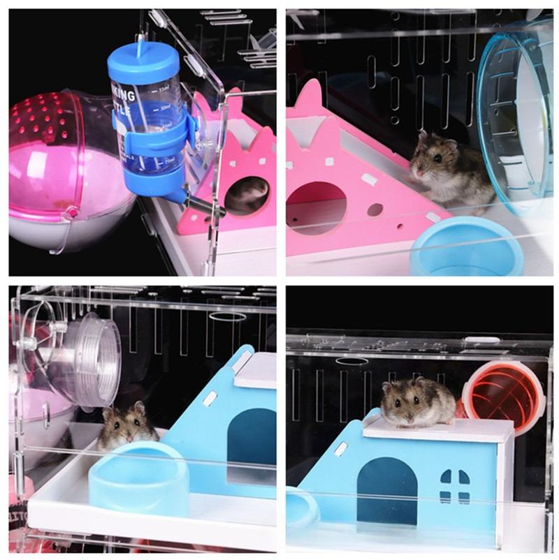 Drawer hamster cage cheap large acrylic tray transparent empty cage oversized villa easy to clean