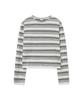 YALE Multi-Stripe Crop Long Sleeve_Gray