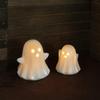 2Pcs Halloween Ceramic Ghostly Figurines With Soft Glows Night Light Handcrafted Holiday Decoration for Bedroom Party Decoration Collectibles
