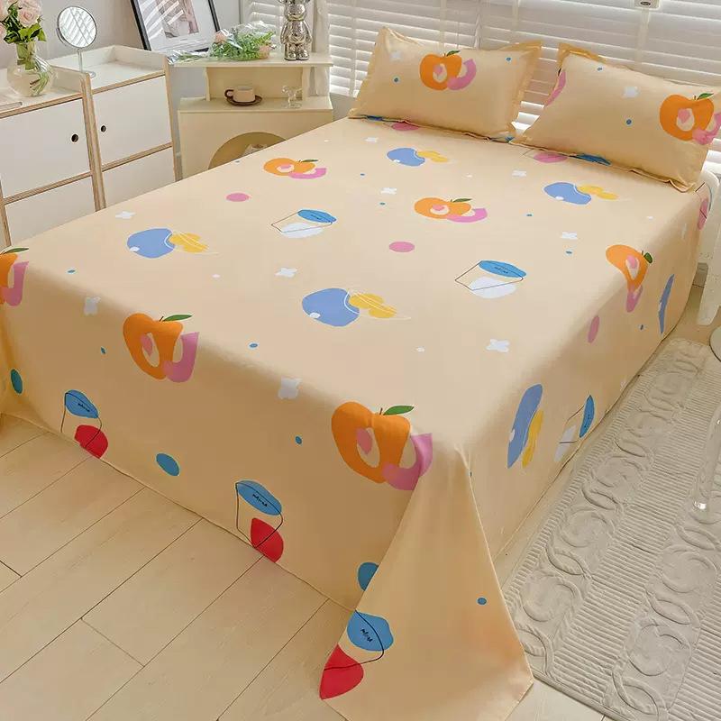 Bed Sheet Single Piece Winter Brushed 1.5m 1.2m Dormitory Single Student Pure Washed Cotton Thick Quilt Cover