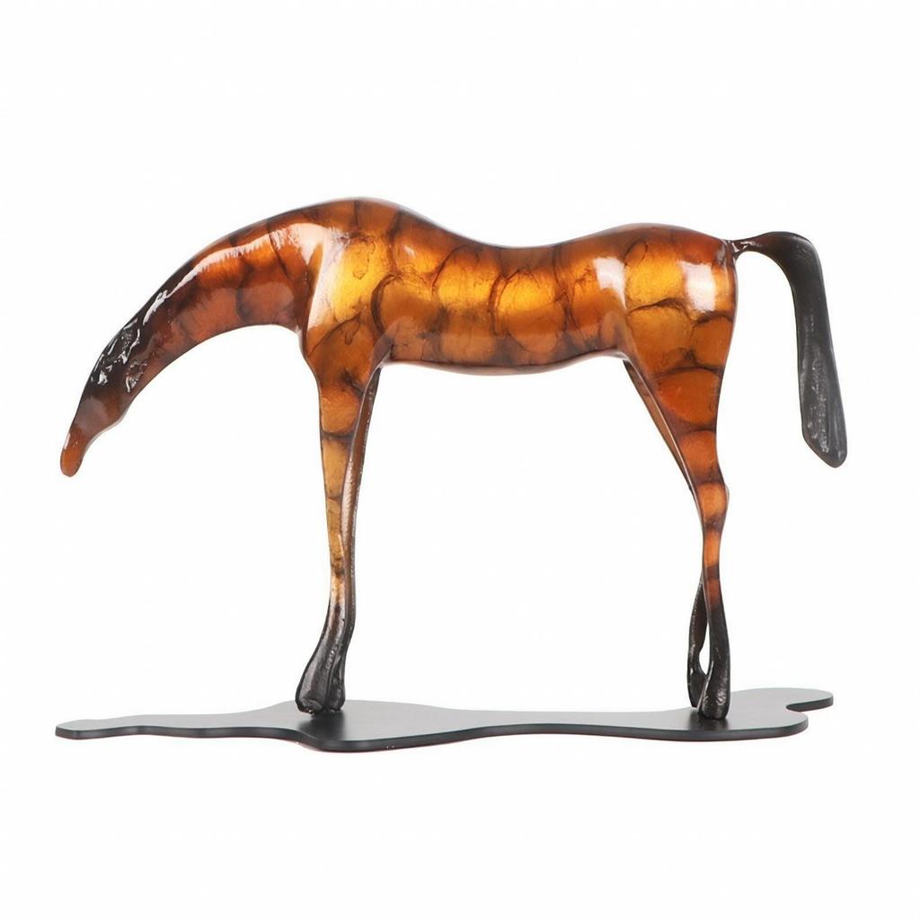 Alloy Horse Decorative Sculpture Sturdy Tabletop Ornament Vintage-Inspired
