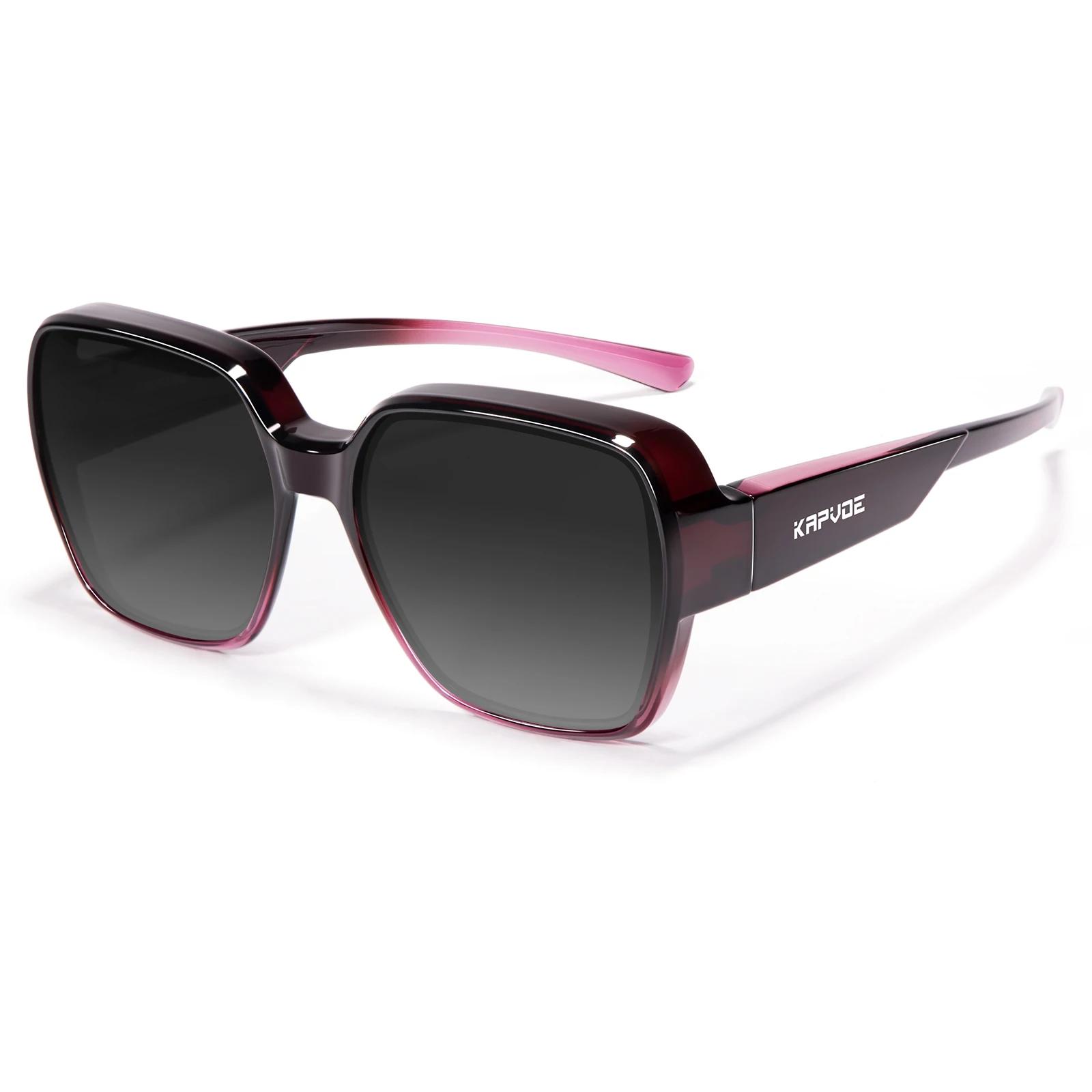 

KAPVOE New Polarized Fashion Sunglasses Cycling Fishing Driving Bike Goggles Aesthetic Eyewear UV400 Fit Over Myopic Sunglasses
