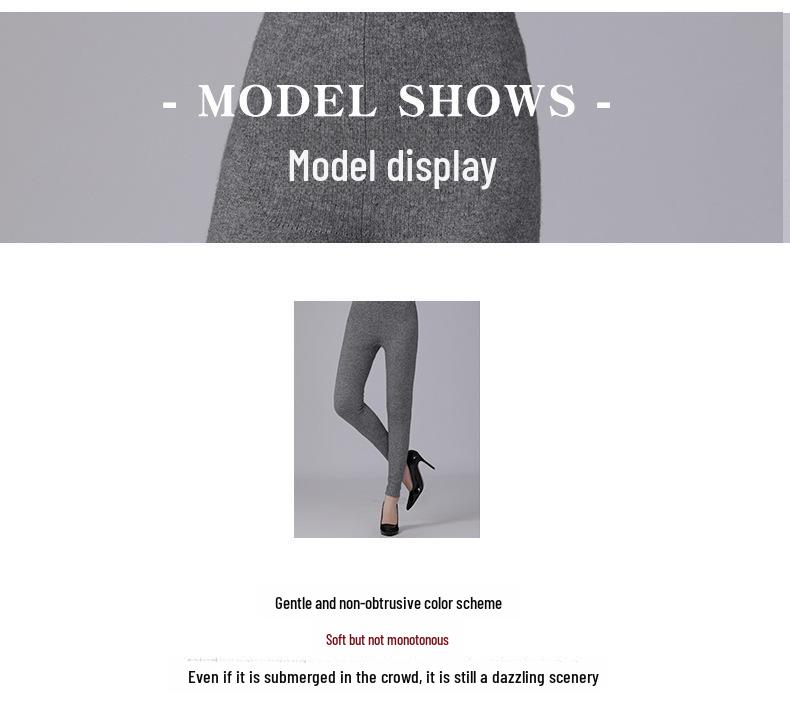 Women's High-Waist Slim Fit Cashmere Leggings - Warm and Trendy for Autumn/Winter 2021