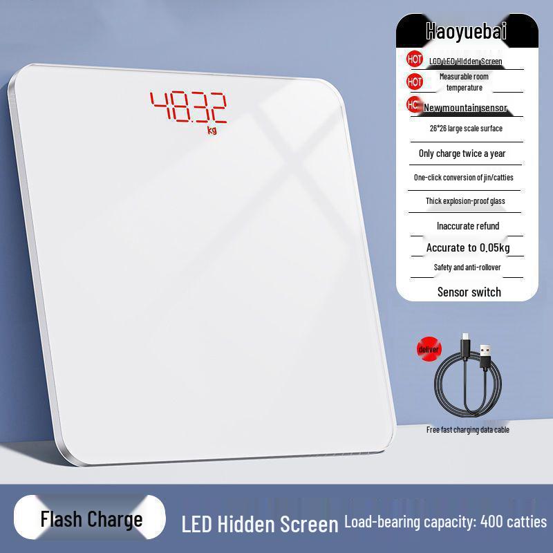 Durable Rechargeable Digital Bathroom Scale: Accurate Smart Body Fat Scale for Women