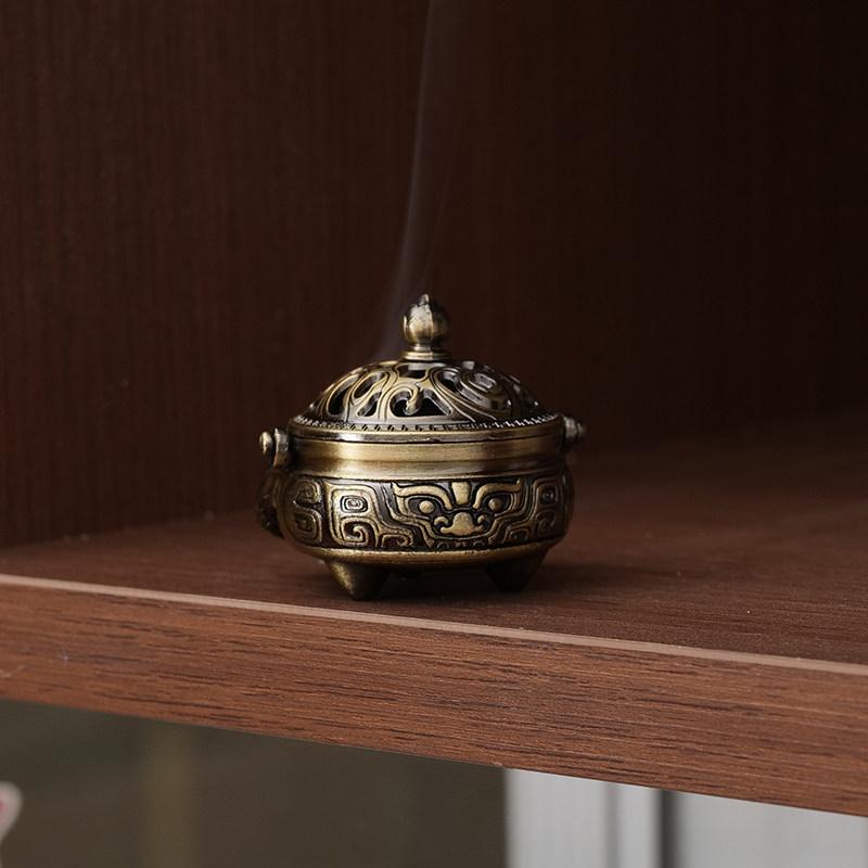Metal Small Incense Burner Household Indoor Auspicious Cloud Incense Burner Small Pot Incense Burner 7