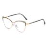 Stylish Metal Cat-eye Glasses, Unique European and American Style Anti-blue Light Glasses, Photochromic Glasses for Women.
