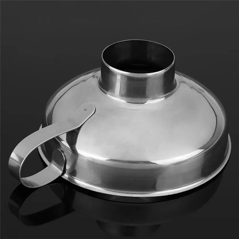 Good-Stainless Steel Wide Mouth Canning Funnel Hopper Thick Salad Dressing Funnel Wide Mouth Can For Oil Wine Kitchen