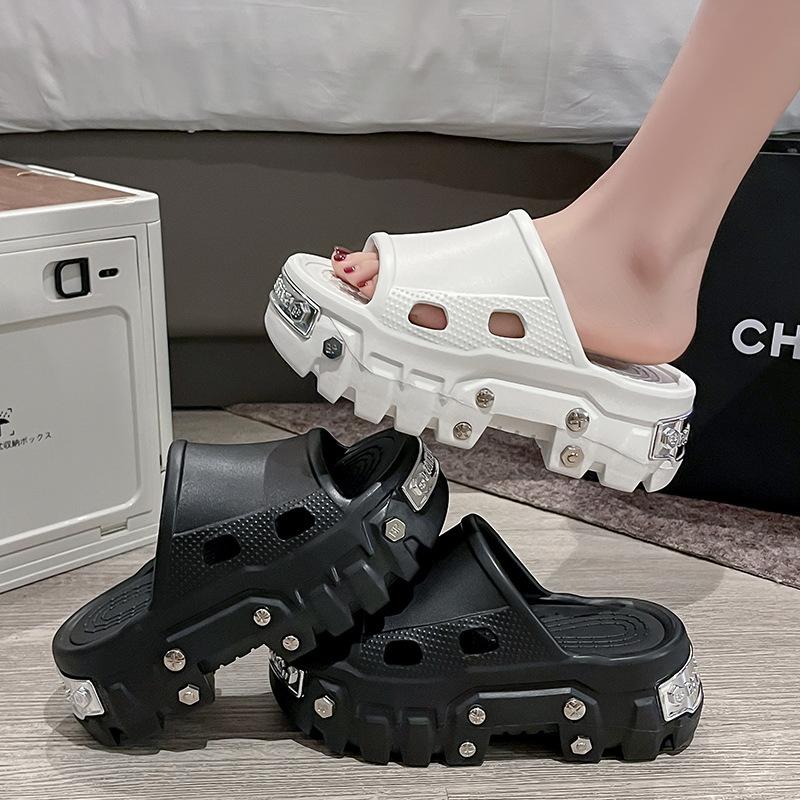 Papuci de Platformă de Vară pentru Femei Sosire Saboți Stil Punk cu Nituri Sandale de Exterior Pantofi Confortabili de Grădină